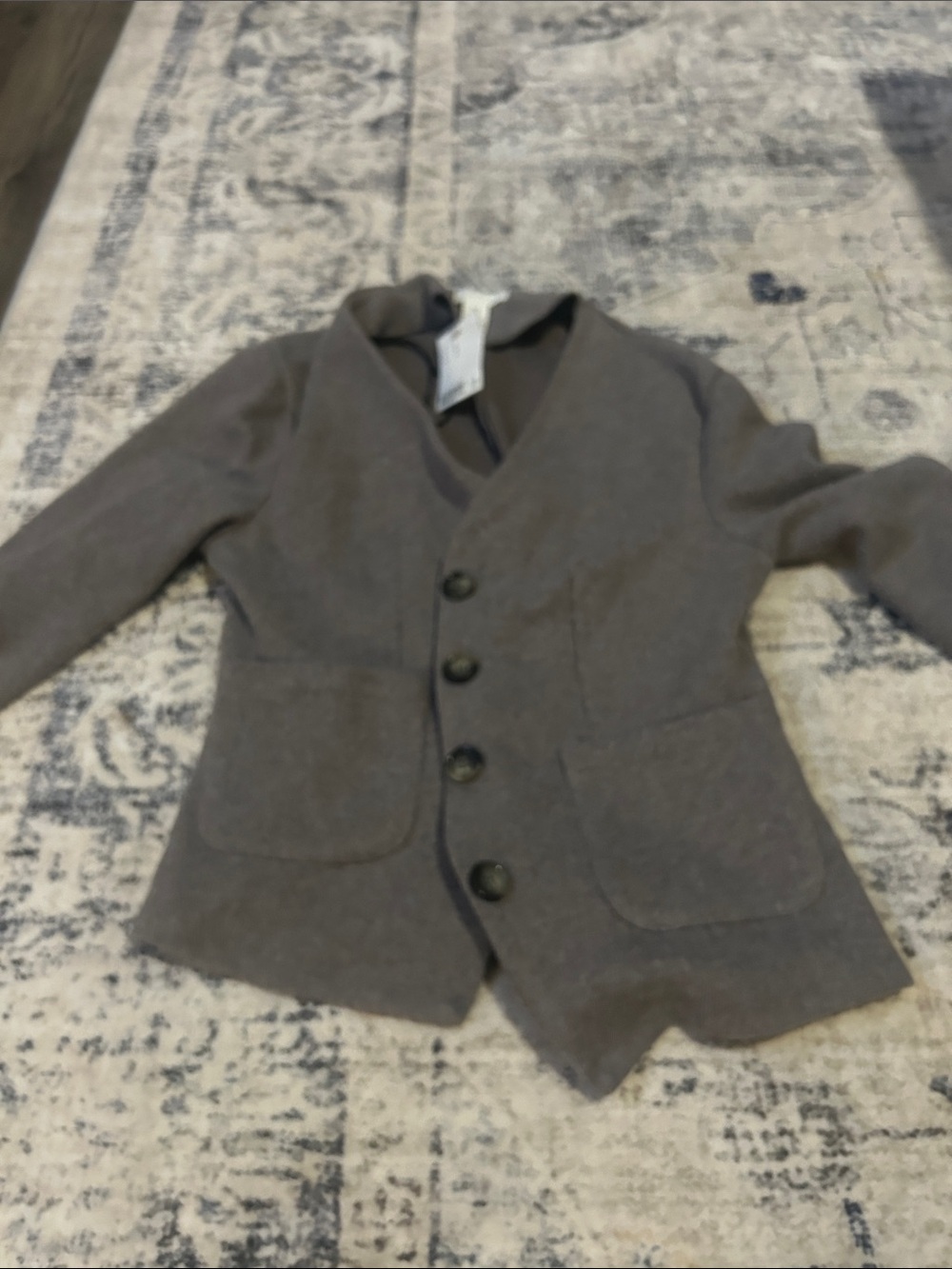 H&M Heather Gray Buttoned Blazer Jacket